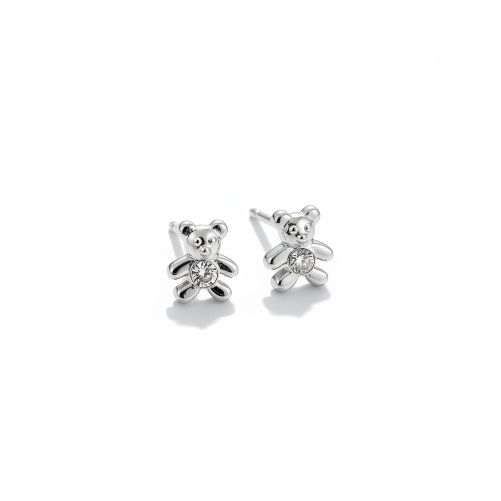 Teddy Crystal Stud Earrings