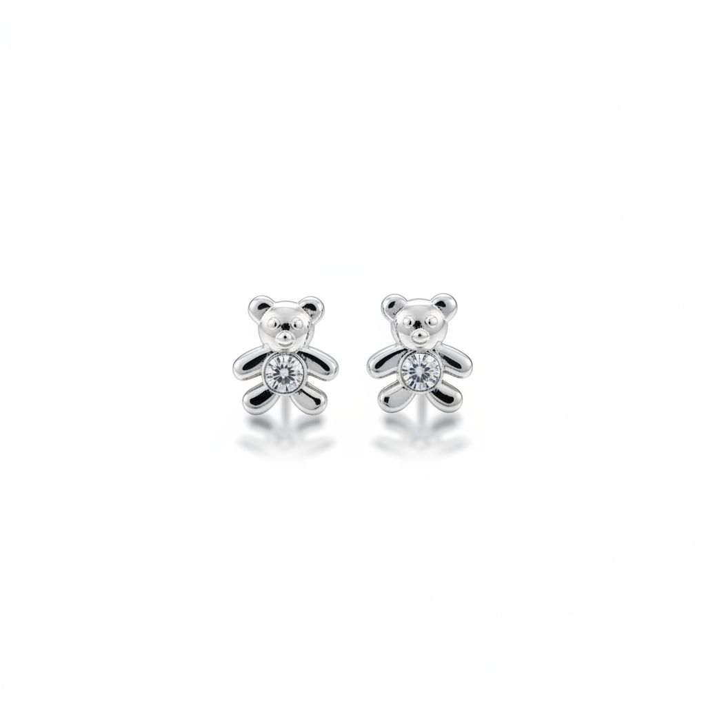Teddy Crystal Stud Earrings