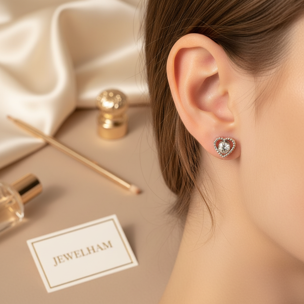 Heart Crystal Stud Earrings