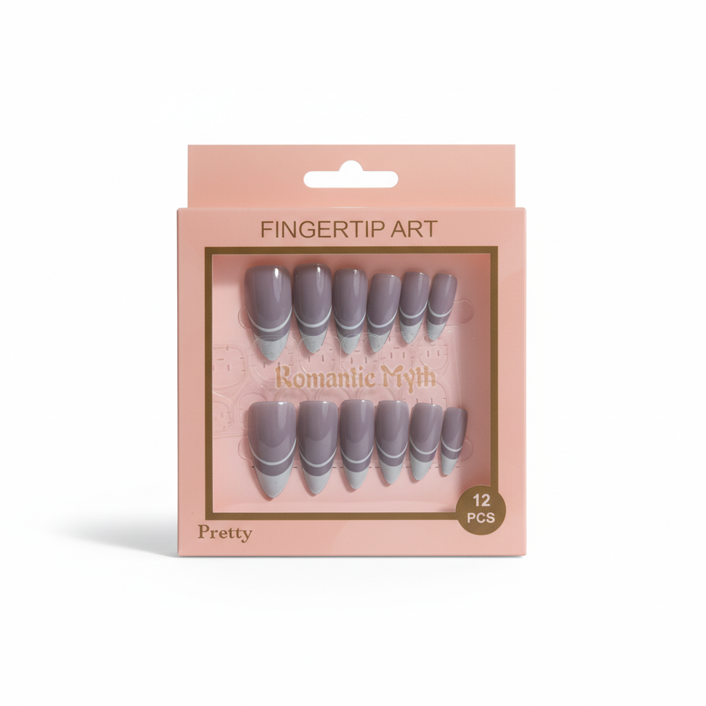 Smoky Lavender French Press-On Nails