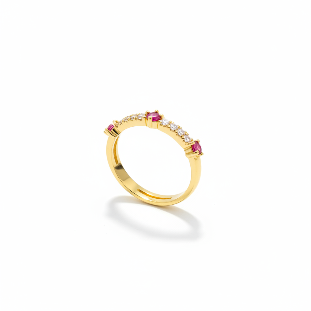 Cranberry Dot Ring - Gold