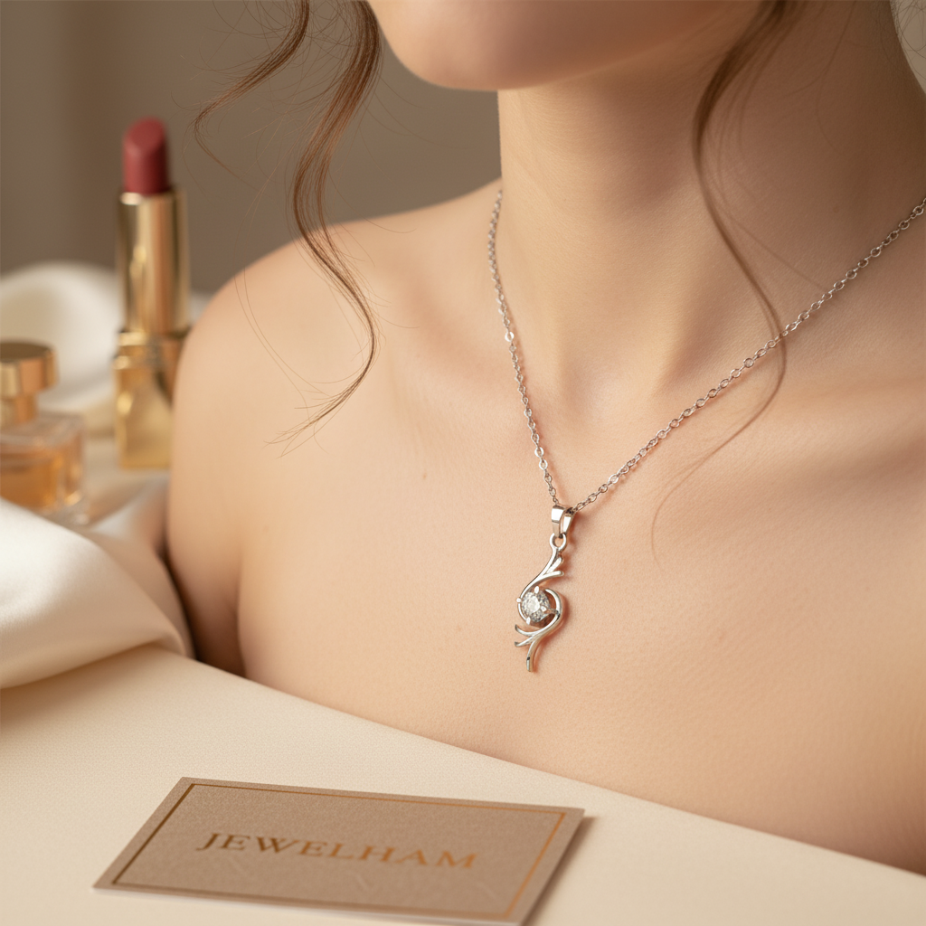 Elegant Crystal Swirl Pendant