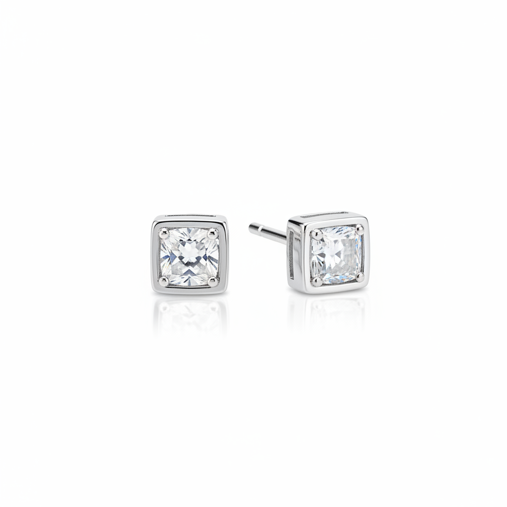 Arctic Square Crystal Studs
