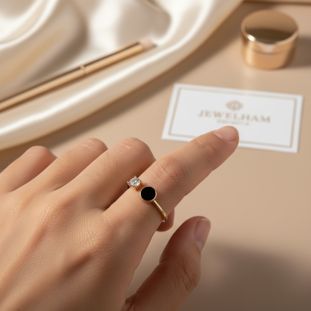 Dual Stone Open Ring