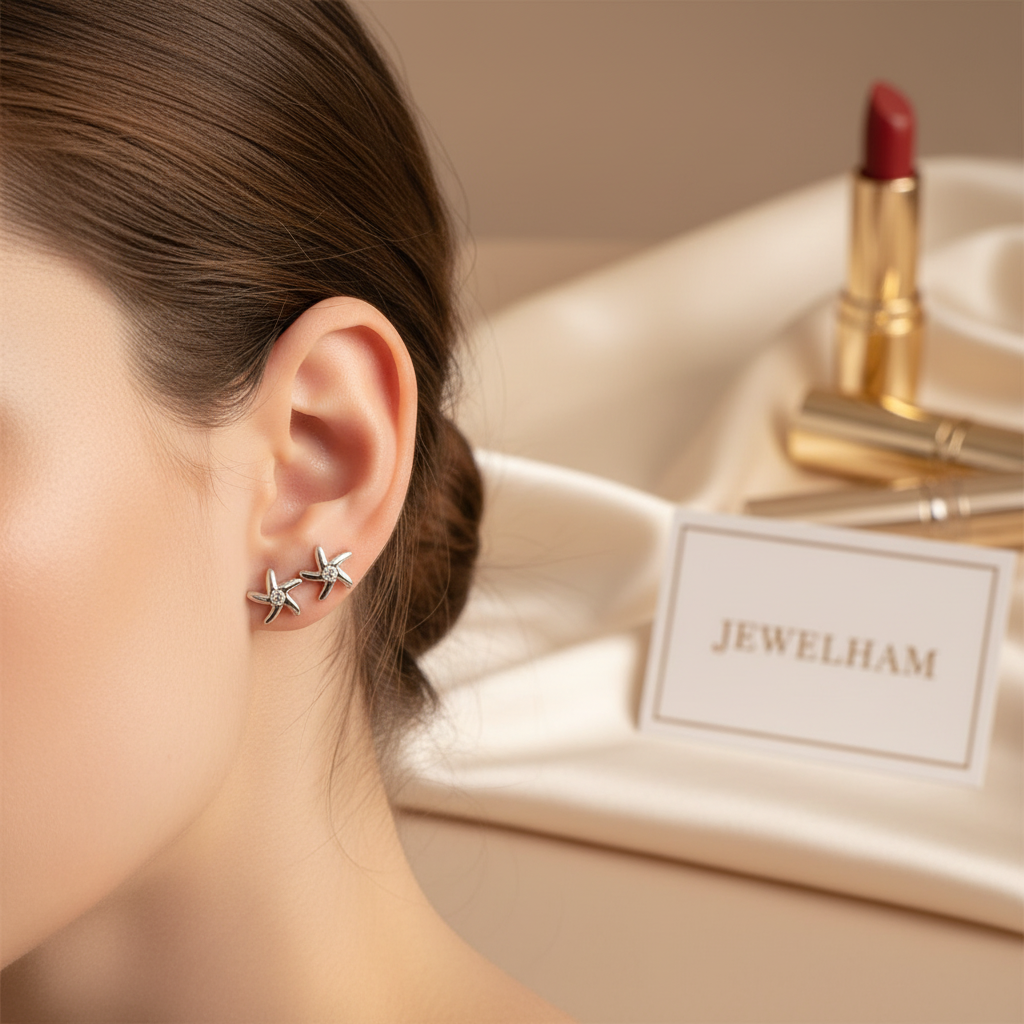 Starfish Crystal Stud Earrings