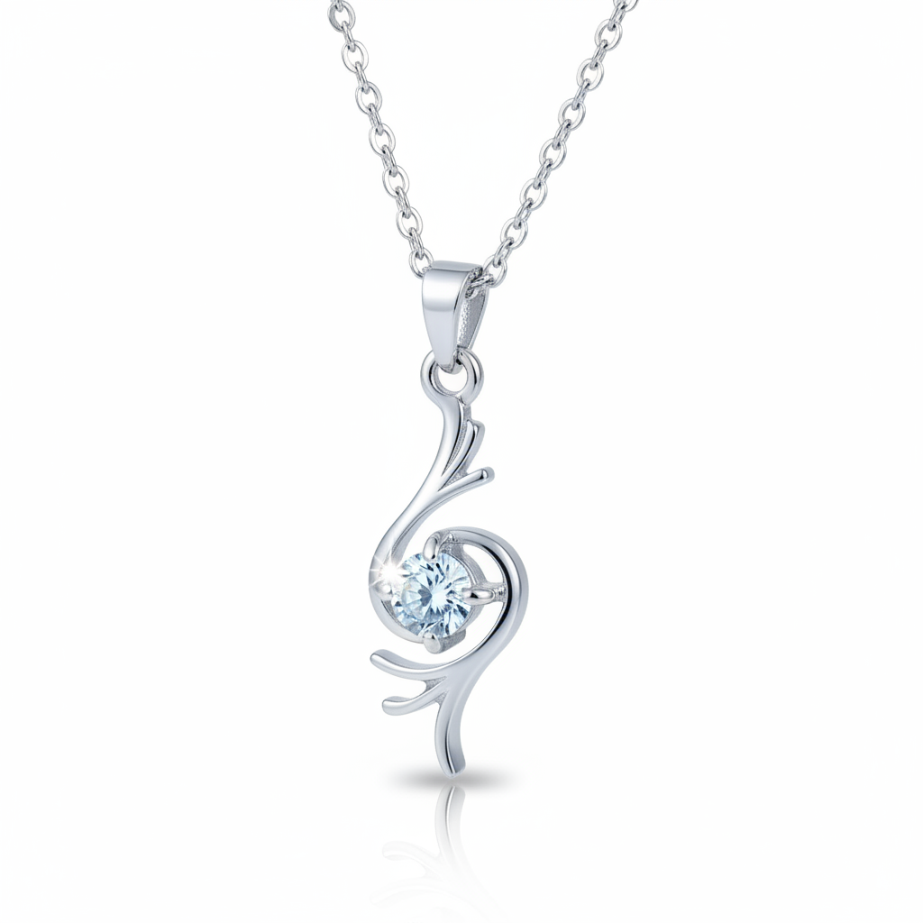 Elegant Crystal Swirl Pendant