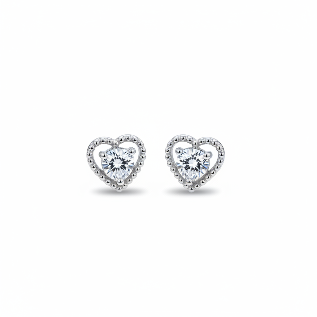 Heart Crystal Stud Earrings